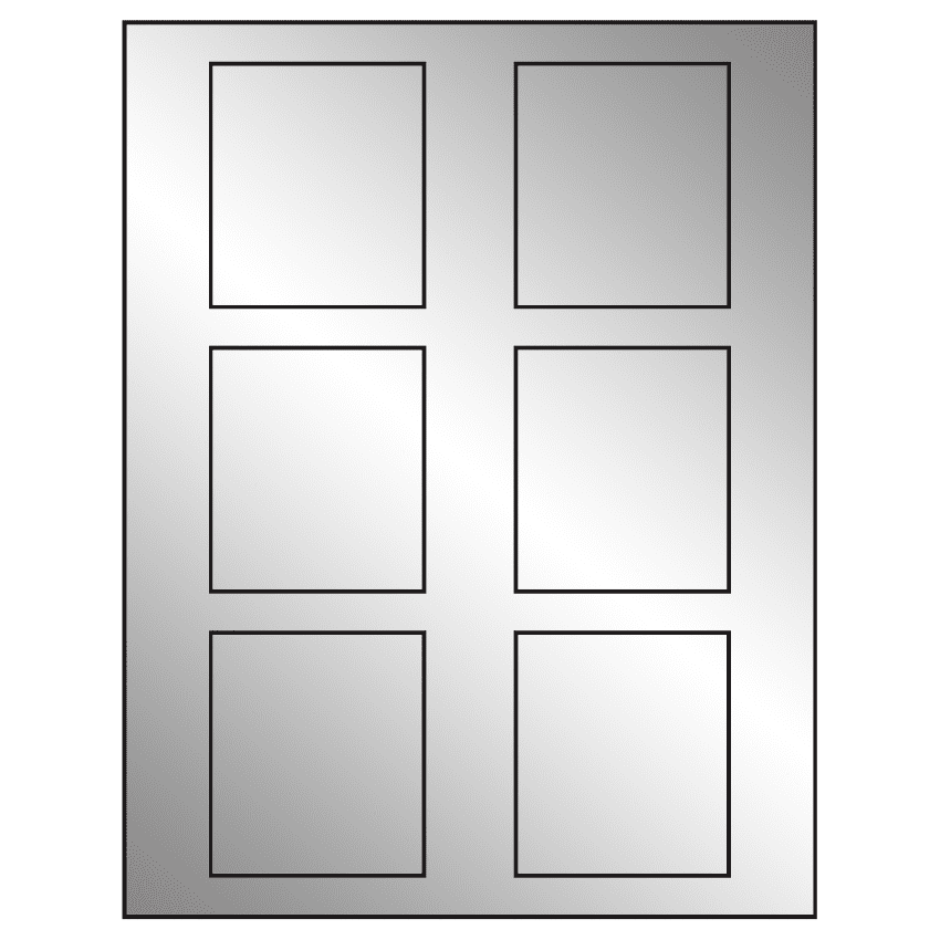 2.625" x 3" Silver Foil Rectangular Sheet Labels