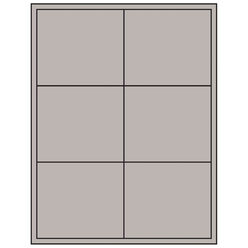 4" x 3.5" Gray Rectangular Sheet Labels