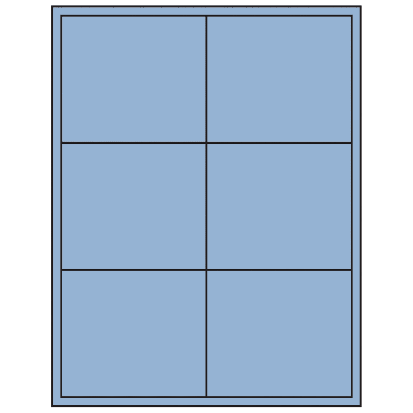 4" x 3.5" Pastel Blue Rectangular Sheet Labels