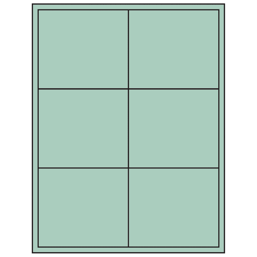 4" x 3.5" Pastel Green Rectangular Sheet Labels