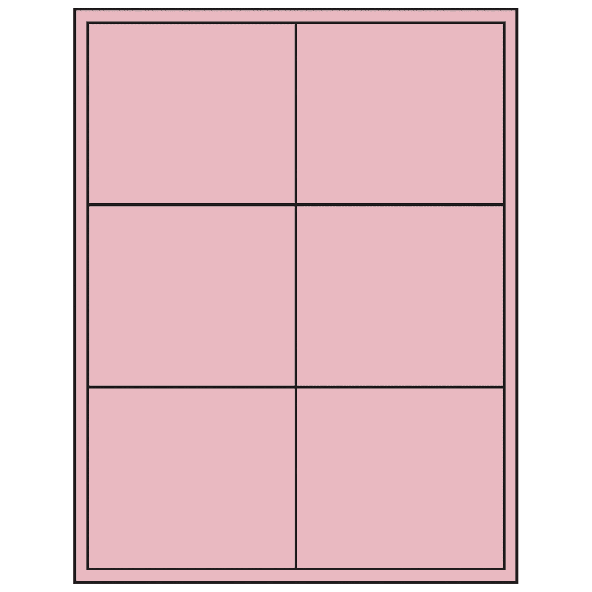 4" x 3.5" Pastel Pink Rectangular Sheet Labels