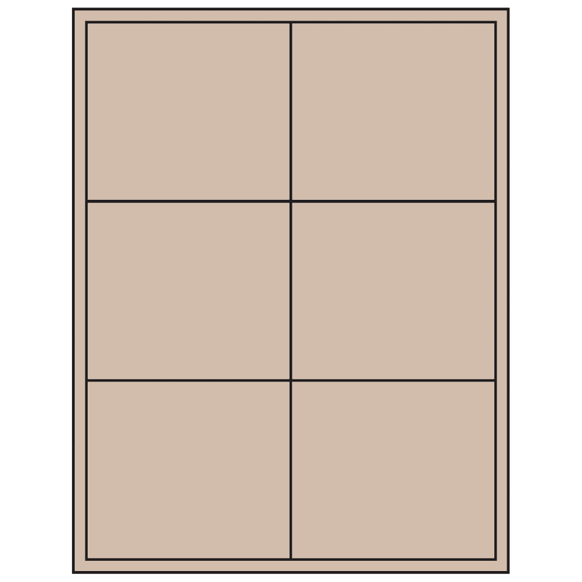 4" x 3.5" Pastel Tan Rectangular Sheet Labels