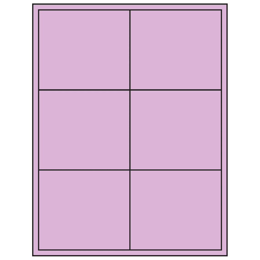 4" x 3.5" Pastel Purple Rectangular Sheet Labels