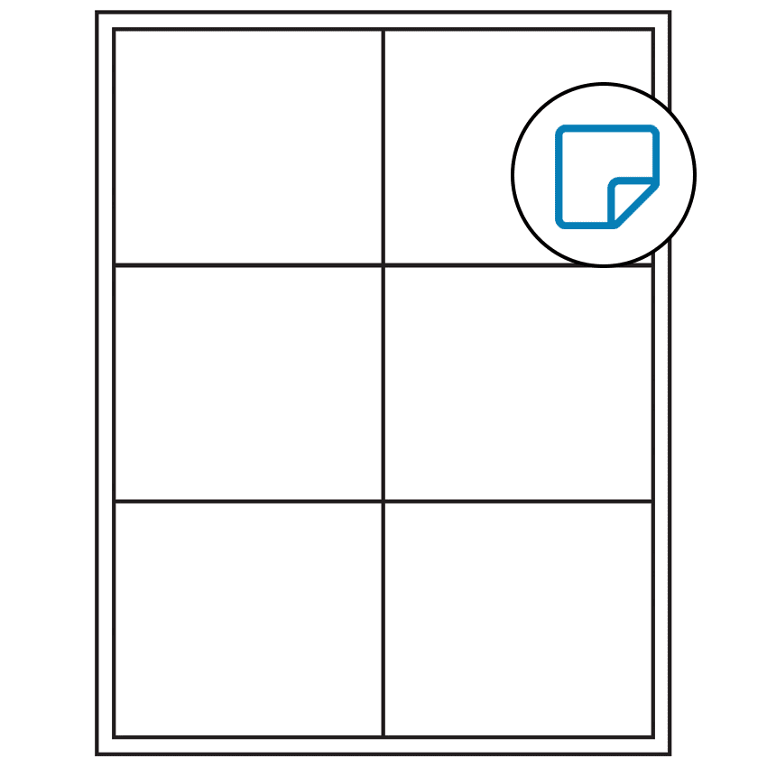 4" x 3.5" White Rectangular Sheet Labels - Removable Adhesive