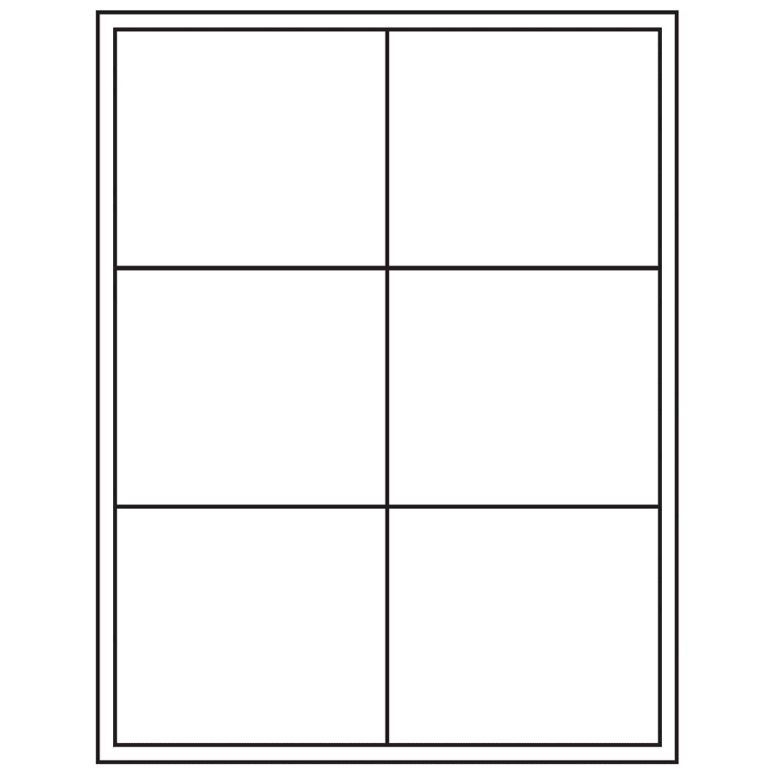 4" x 3.5" White Rectangular Sheet Labels