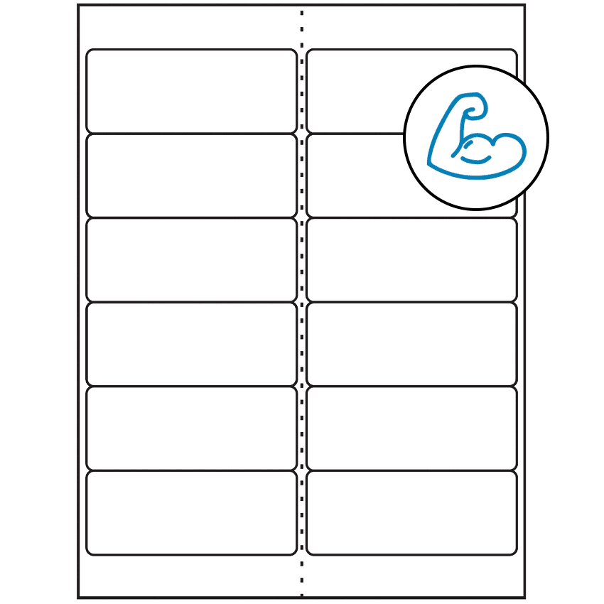 4" x 1.5" White Rectangular Sheet Labels - Ultra Aggressive Adhesive