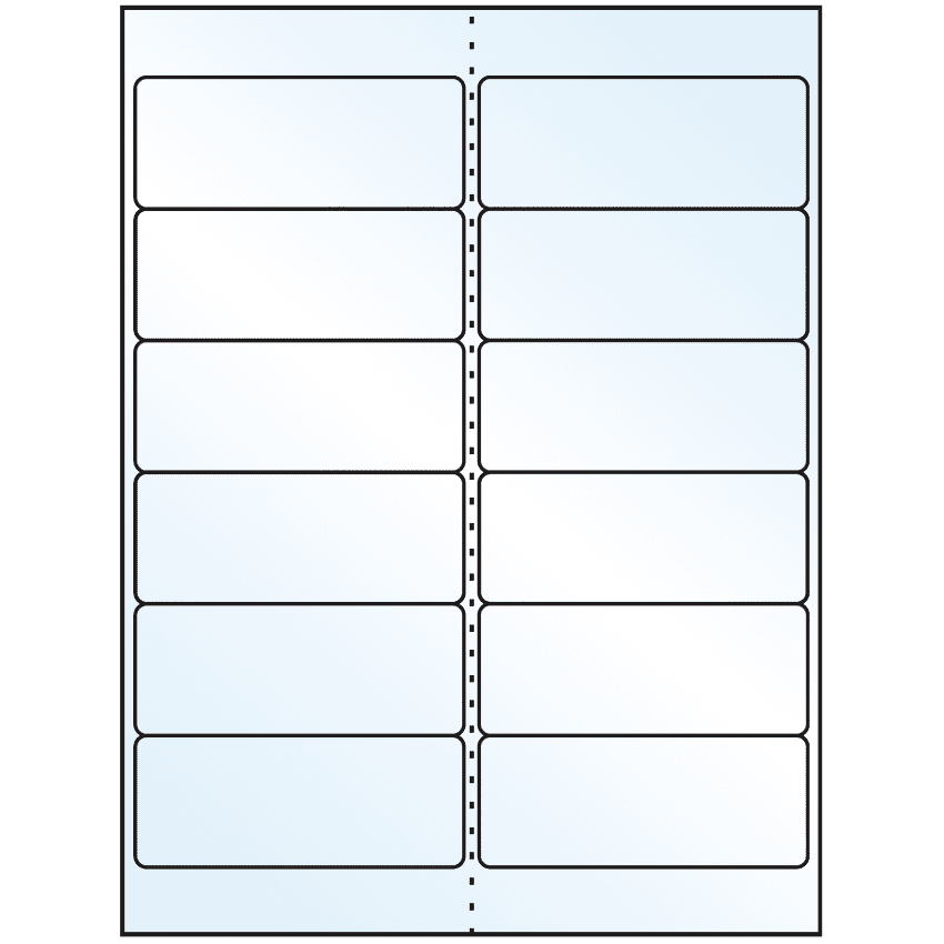 4" x 1.5" Crystal Clear Rectangular Sheet Labels