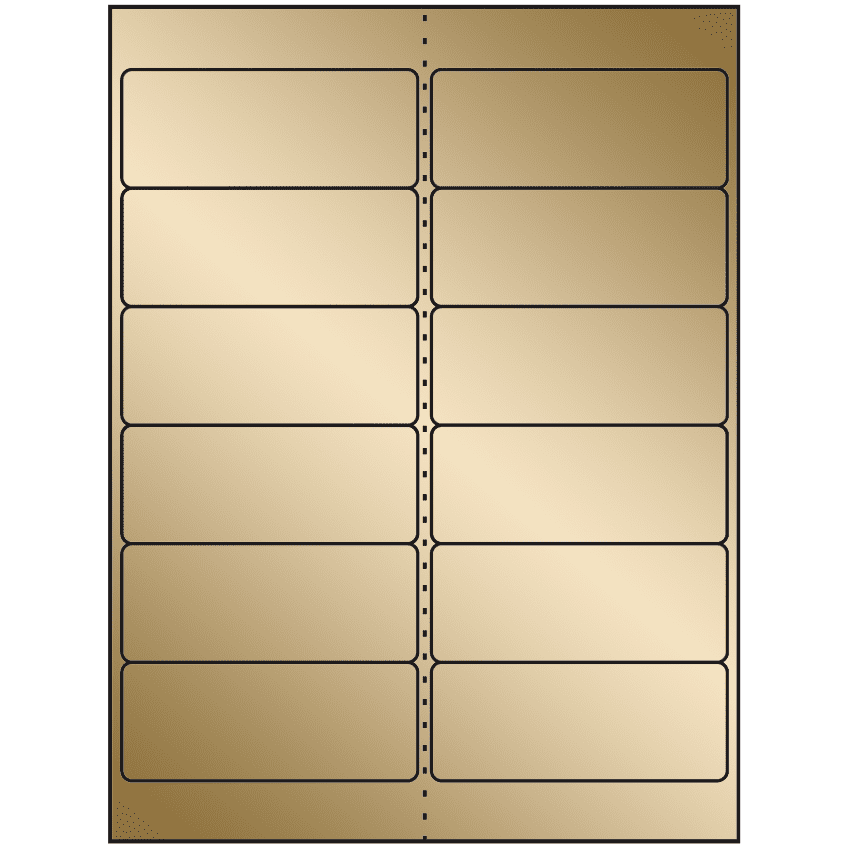 4" x 1.5" Gold Foil Rectangular Sheet Labels