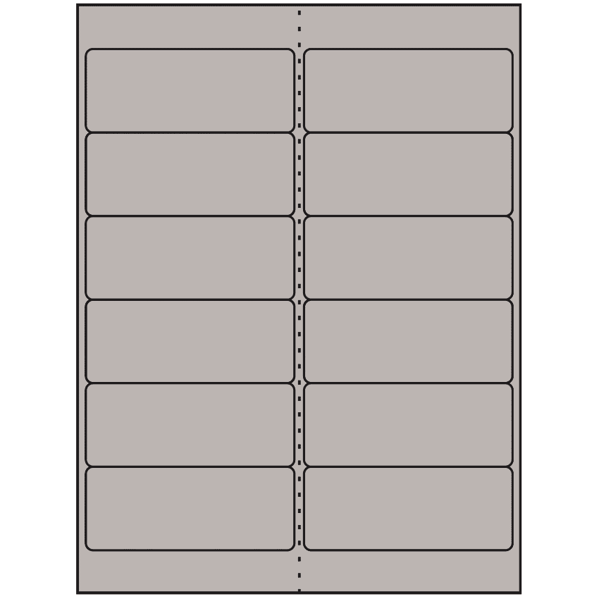 4" x 1.5" Gray Rectangular Sheet Labels