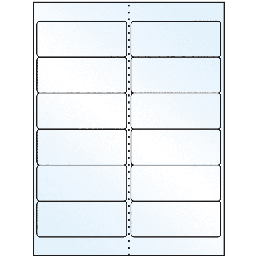 4" x 1.5" White Mid Gloss Rectangular Sheet Labels