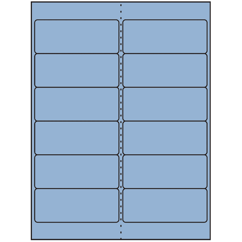 4" x 1.5" Pastel Blue Rectangular Sheet Labels