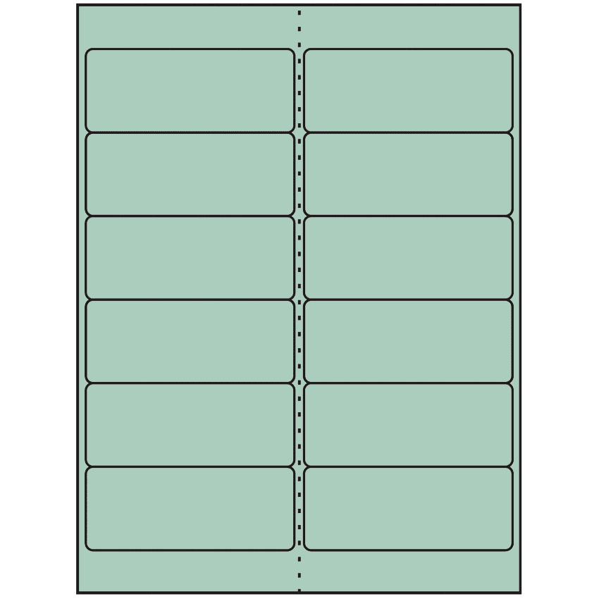 4" x 1.5" Pastel Green Rectangular Sheet Labels