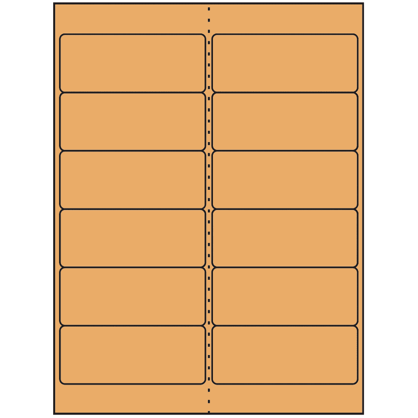 4" x 1.5" Pastel Orange Rectangular Sheet Labels
