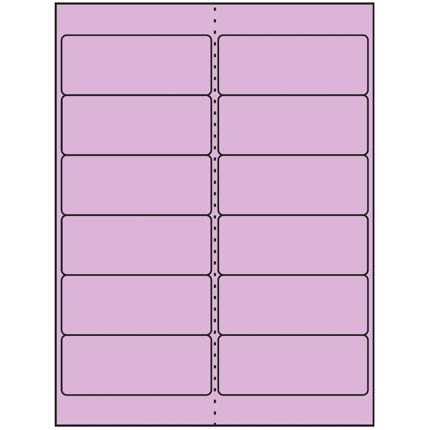 4" x 1.5" Pastel Purple Rectangular Sheet Labels