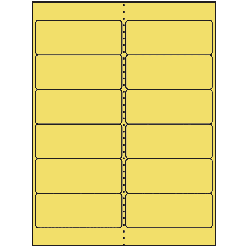 4" x 1.5" Pastel Yellow Rectangular Sheet Labels