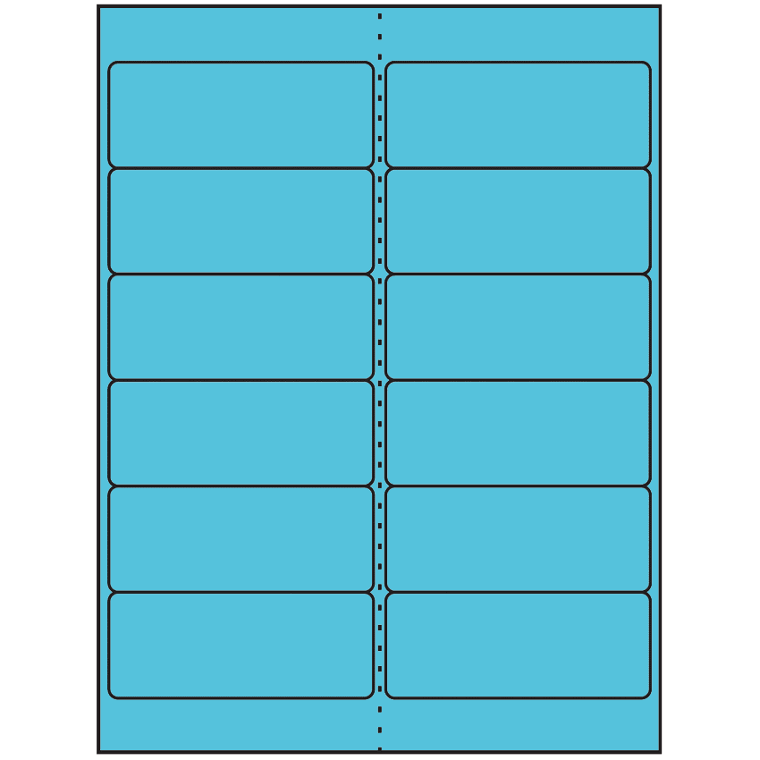 4" x 1.5" Turquoise Rectangular Sheet Labels