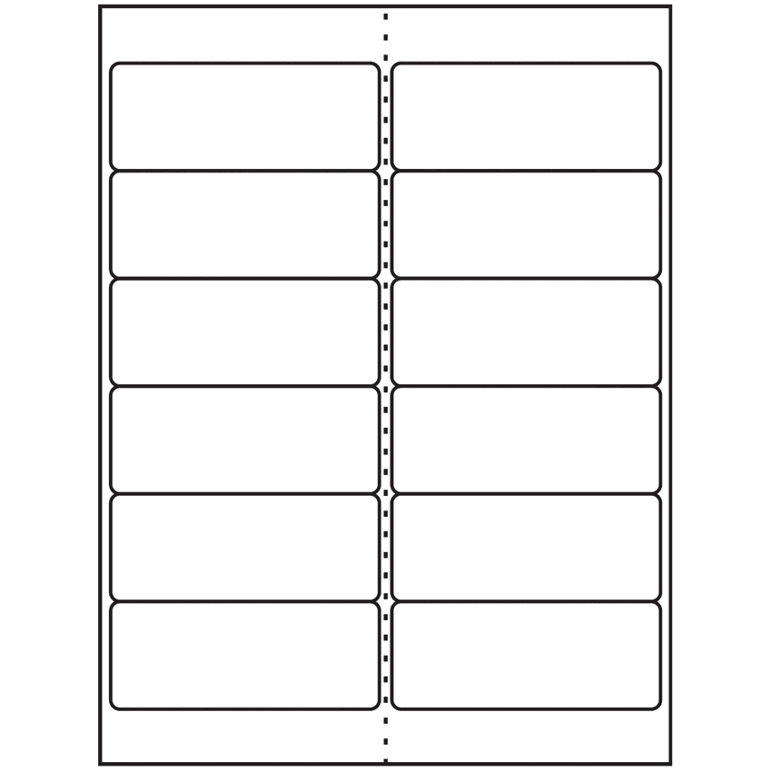 4" x 1.5" White Vinyl Drum Rectangular Sheet Labels