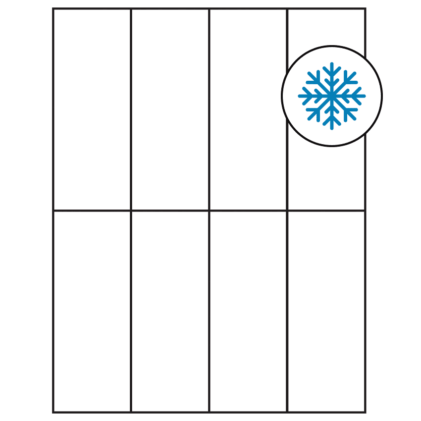 2.125" x 5.5" White Rectangular Sheet Labels - Freezer Grade Adhesive