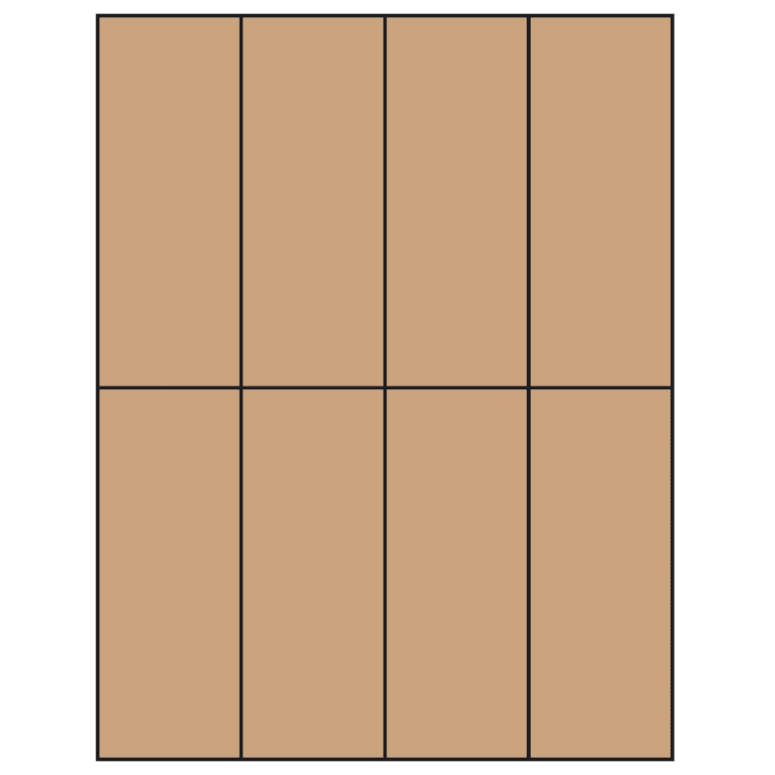 2.125" x 5.5" Brown Kraft Rectangular Sheet Labels