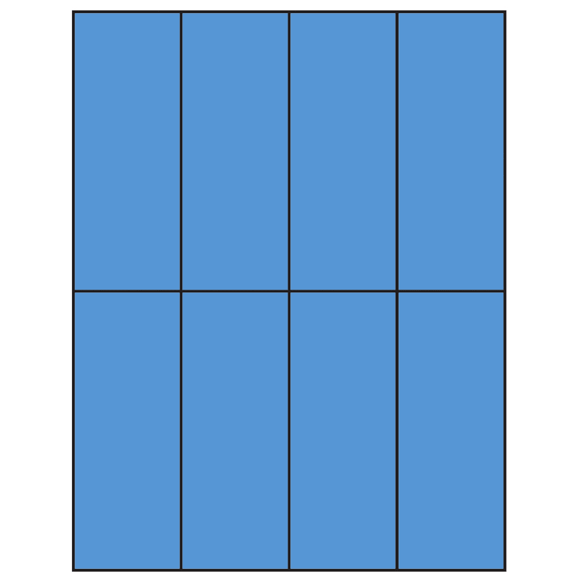 2.125" x 5.5" Fluorescent Blue Rectangular Sheet Labels