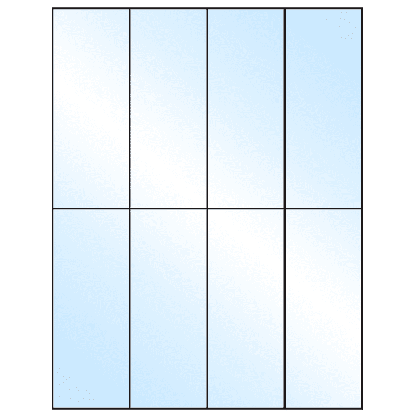 2.125" x 5.5" White Premium High Gloss Rectangular Sheet Labels