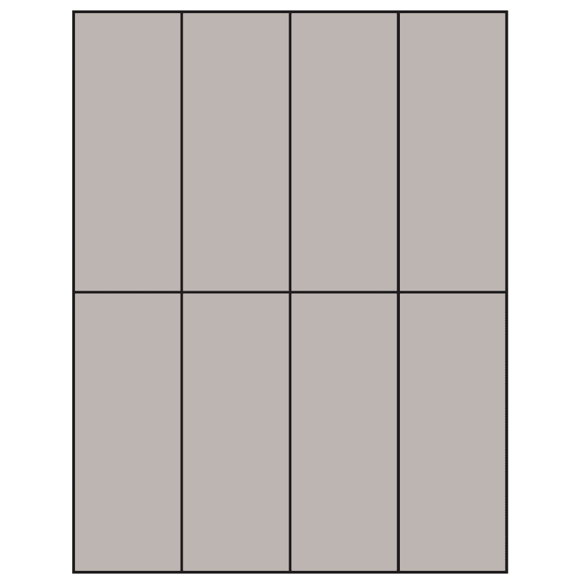 2.125" x 5.5" Gray Rectangular Sheet Labels
