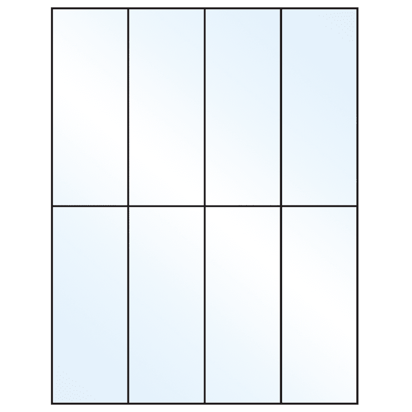 2.125" x 5.5" White Mid Gloss Rectangular Sheet Labels