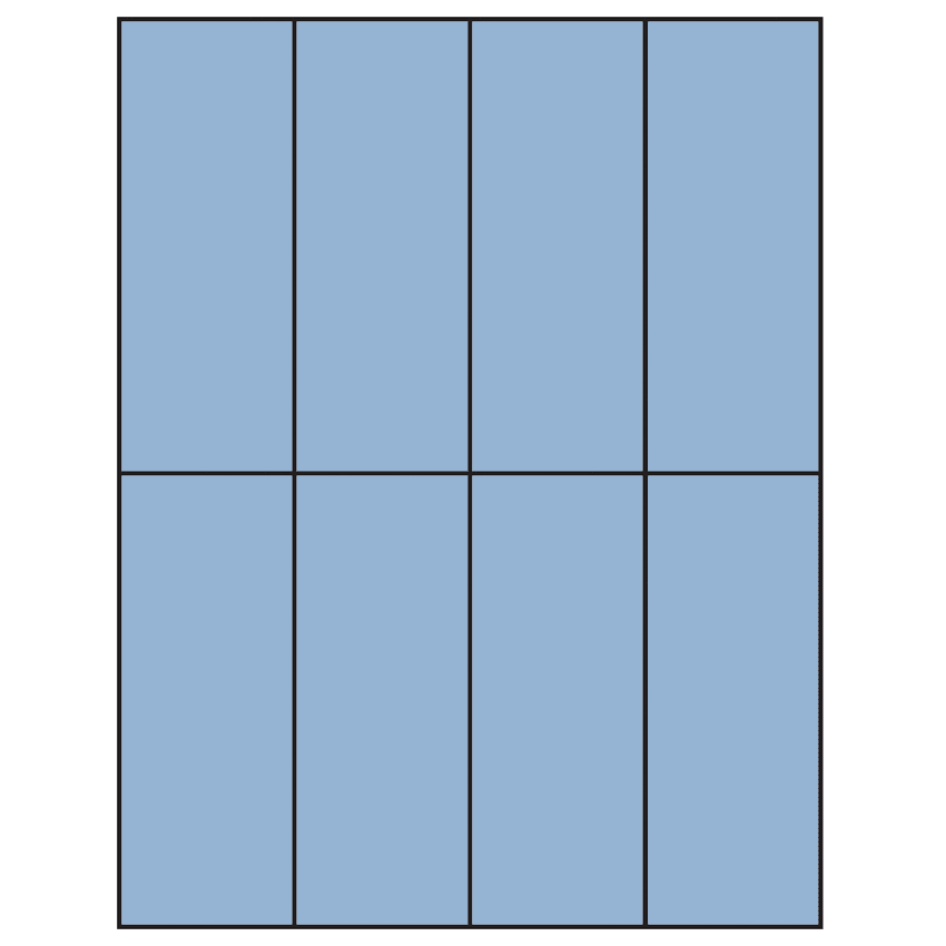 2.125" x 5.5" Pastel Blue Rectangular Sheet Labels