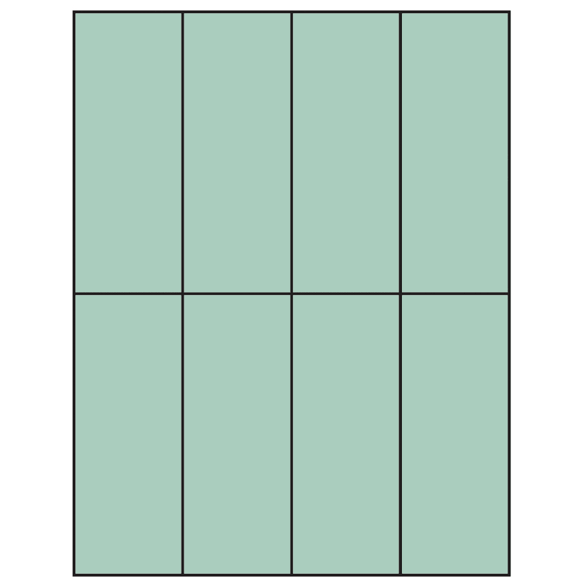2.125" x 5.5" Pastel Green Rectangular Sheet Labels
