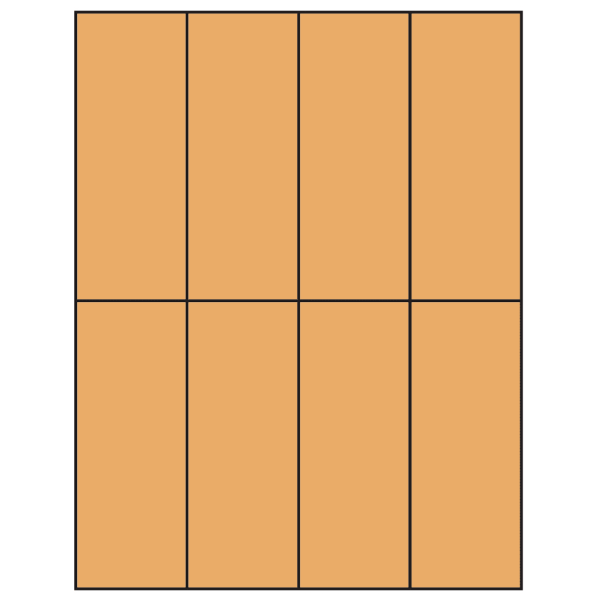 2.125" x 5.5" Pastel Orange Rectangular Sheet Labels
