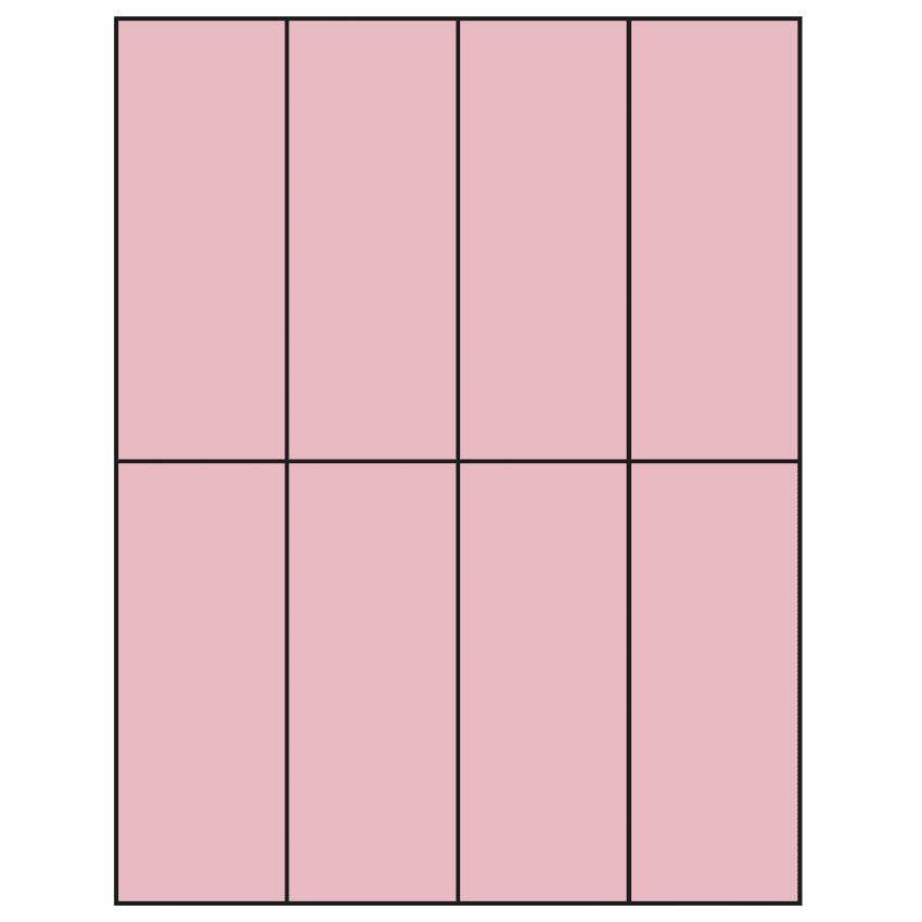 2.125" x 5.5" Pastel Pink Rectangular Sheet Labels