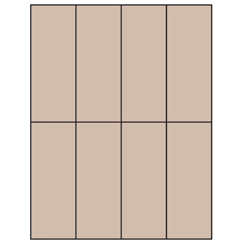 2.125" x 5.5" Pastel Tan Rectangular Sheet Labels