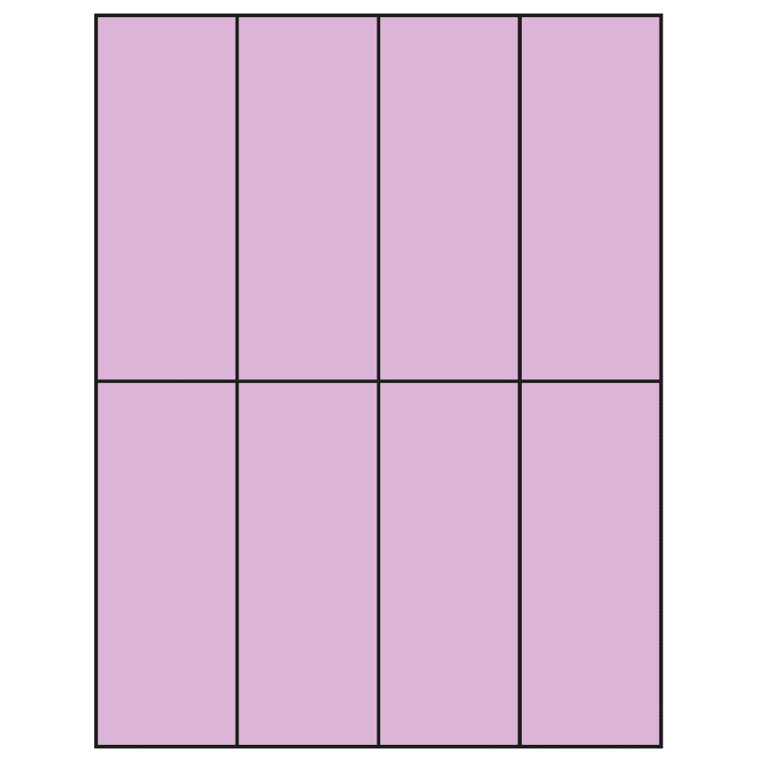 2.125" x 5.5" Pastel Purple Rectangular Sheet Labels