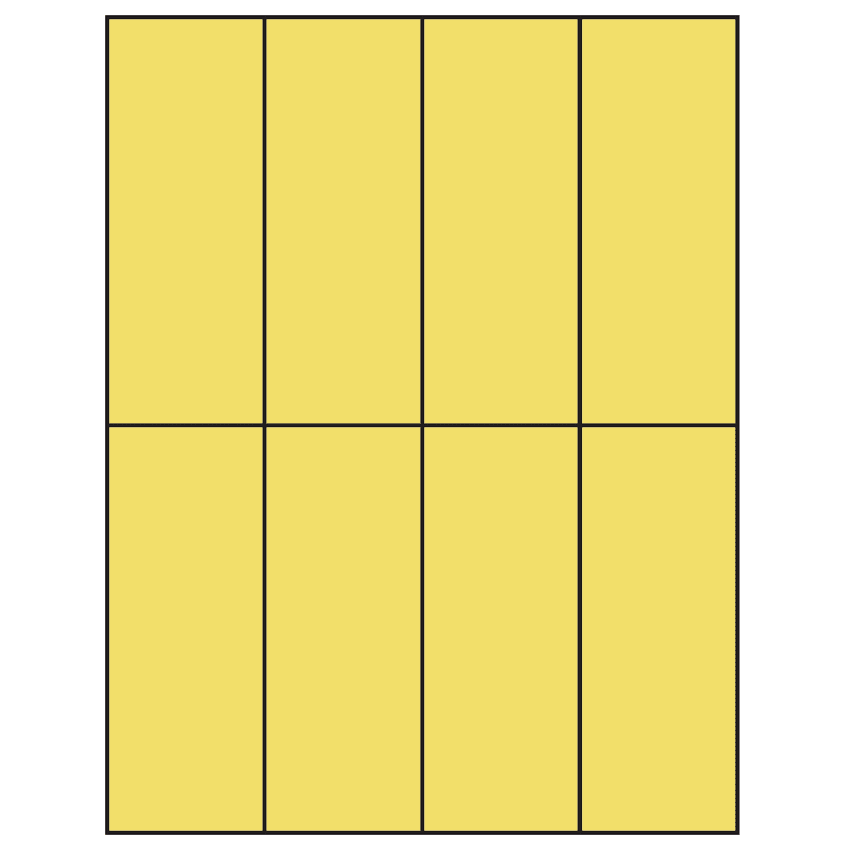 2.125" x 5.5" Pastel Yellow Rectangular Sheet Labels