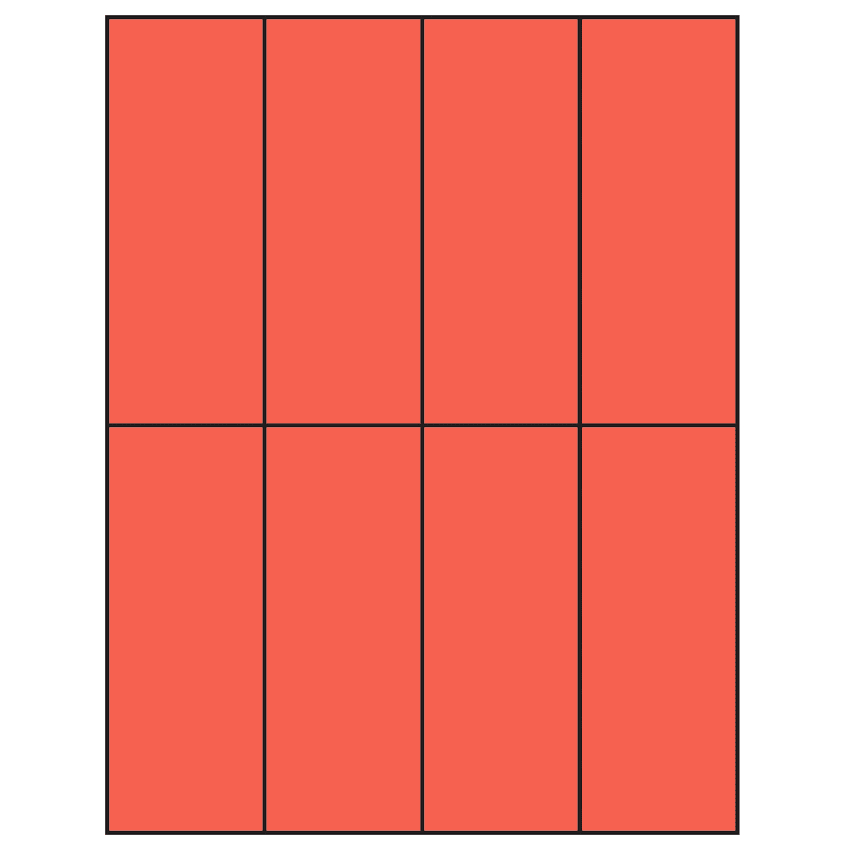 2.125" x 5.5" Red Rectangular Sheet Labels