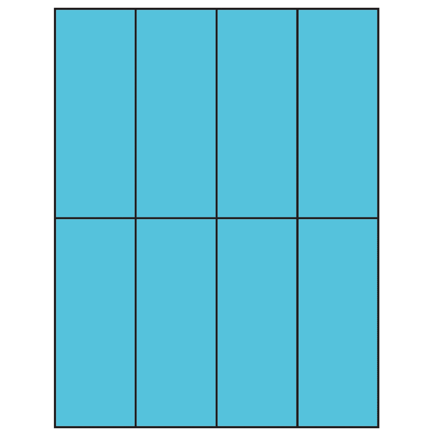 2.125" x 5.5" Turquoise Rectangular Sheet Labels