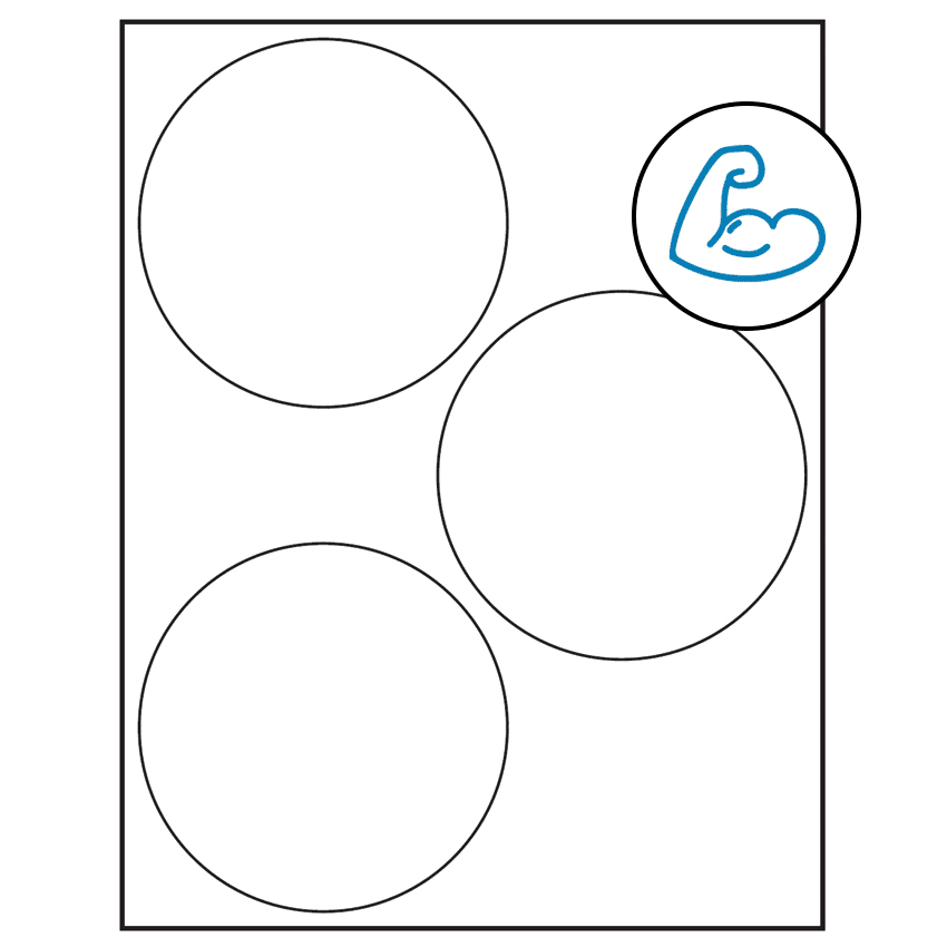 4.5" White Circular Sheet Labels - Ultra Aggressive Adhesive