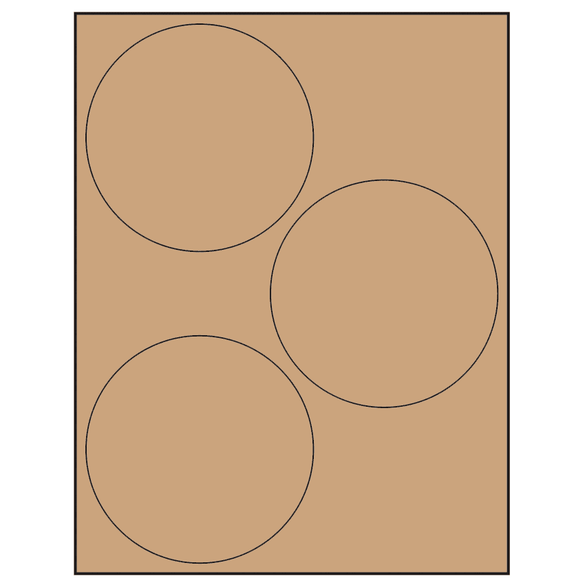 4.5" Brown Kraft Circular Sheet Labels