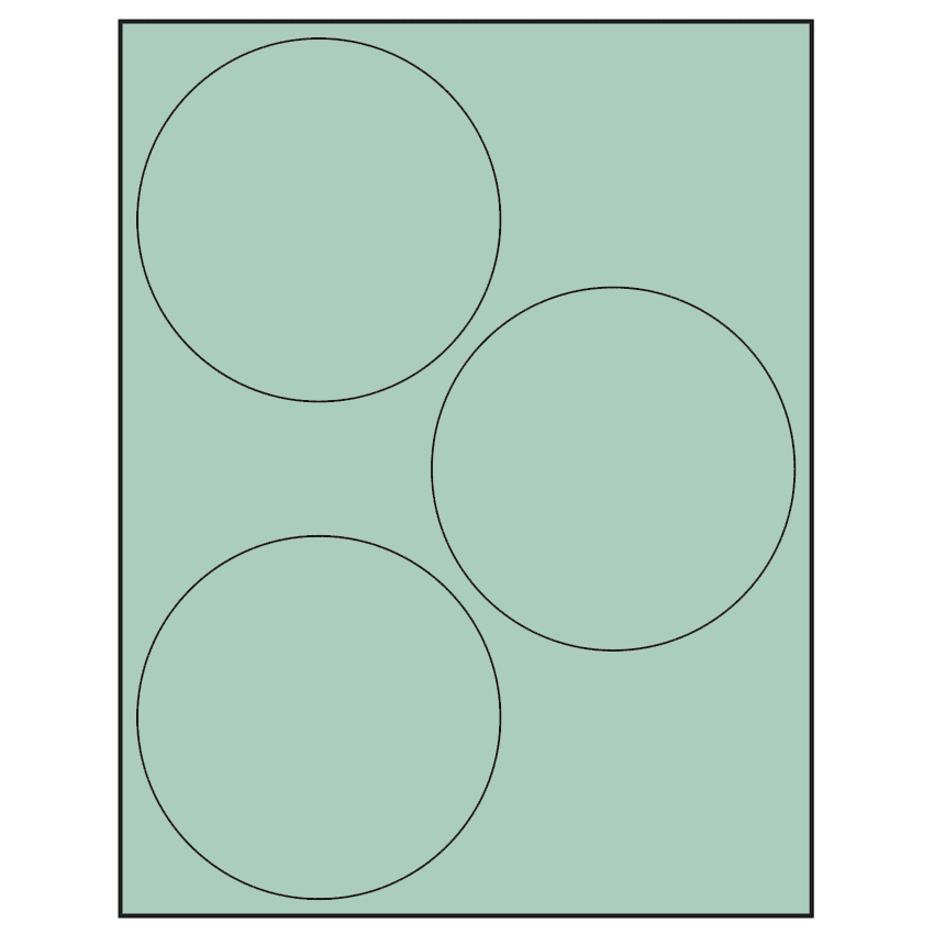 4.5" Pastel Green Circular Sheet Labels