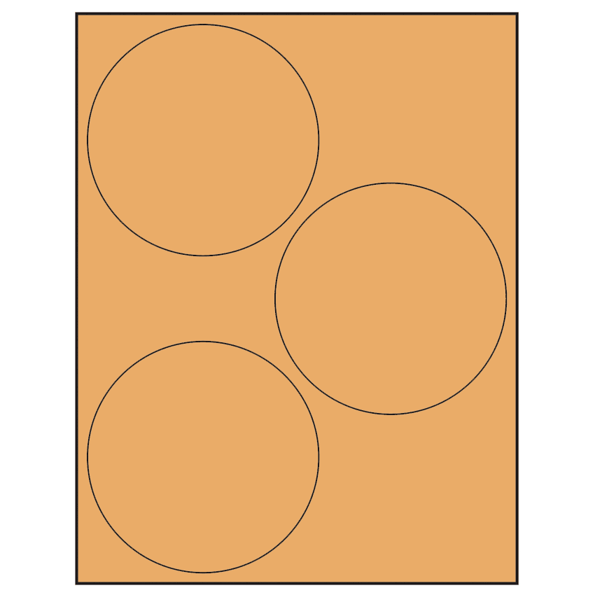 4.5" Pastel Orange Circular Sheet Labels