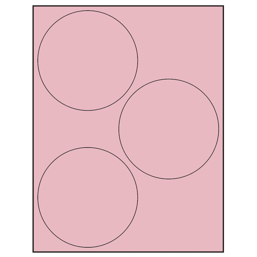 4.5" Pastel Pink Circular Sheet Labels