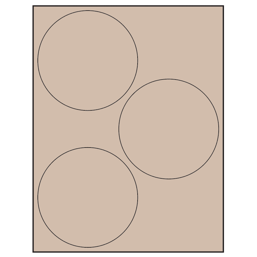 4.5" Pastel Tan Circular Sheet Labels