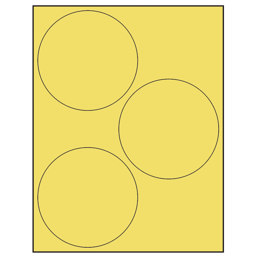 4.5" Pastel Yellow Circular Sheet Labels