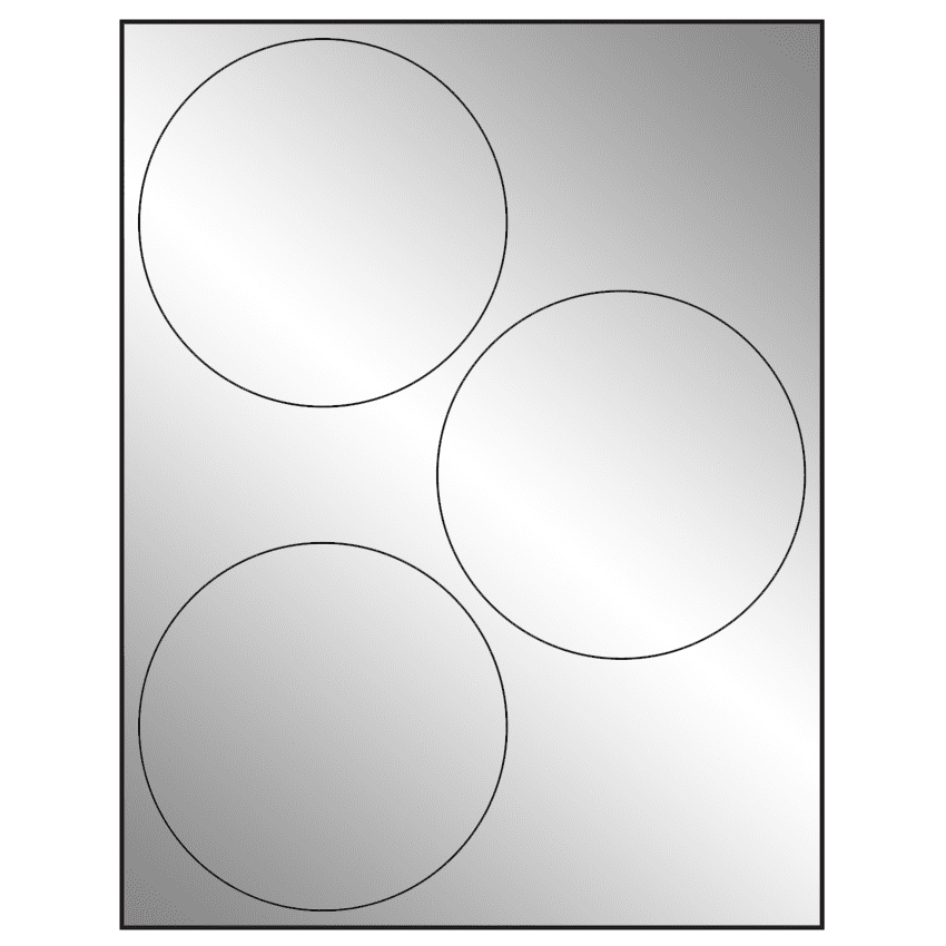 4.5" Silver Foil Circular Sheet Labels
