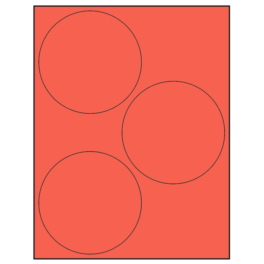 4.5" Red Circular Sheet Labels
