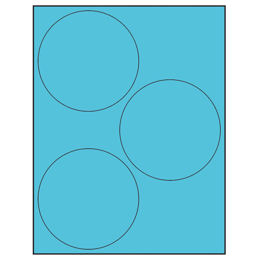 4.5" Turquoise Circular Sheet Labels