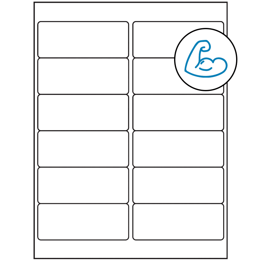 4" x 1.5" White Rectangular Sheet Labels - Ultra Aggressive Adhesive
