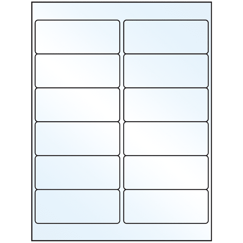 4" x 1.5" Crystal Clear Rectangular Sheet Labels