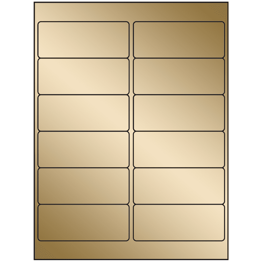 4" x 1.5" Gold Foil Rectangular Sheet Labels