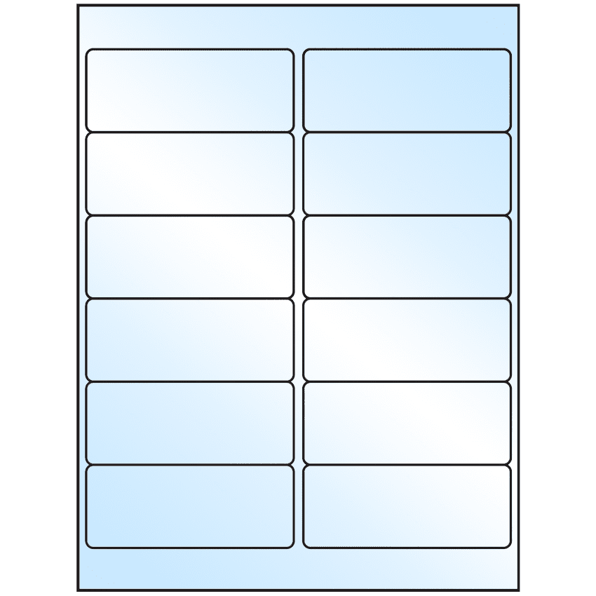 4" x 1.5" White Premium High Gloss Rectangular Sheet Labels